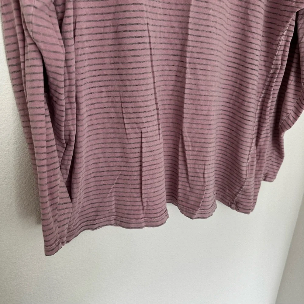 Free People Be Free Striped Long Sleeve Shirt Size XS Purple Women’s 100% Cotton
